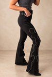 Midnight Rodeo Studded Flare Jeans